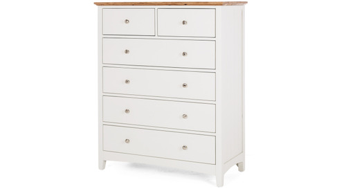 Jessica 6 Drawer Chest Oak top